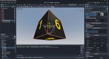 Godot user interface showing six sided die.